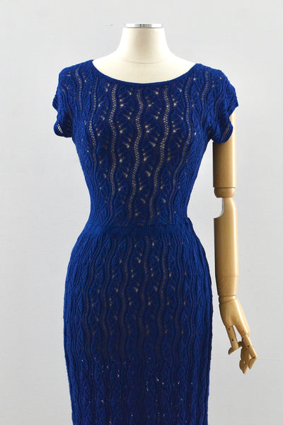 40's Pointelle Knit Dress