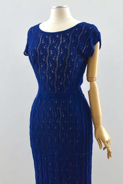 40's Pointelle Knit Dress