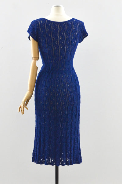 40's Pointelle Knit Dress