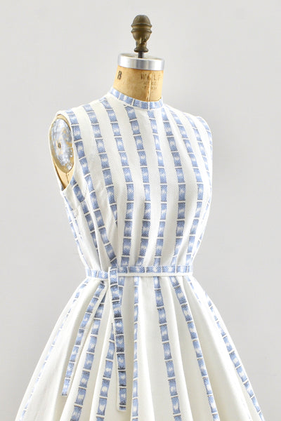 1950's 50s Bow Dress / S