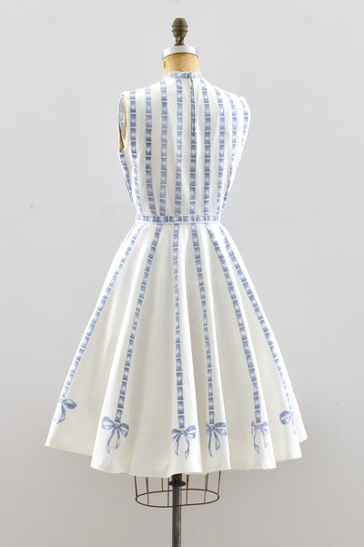 1950's 50s Bow Dress / S