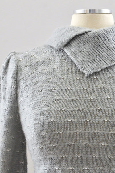 Gray Angora Sweater / S M