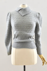 Gray Angora Sweater / S M