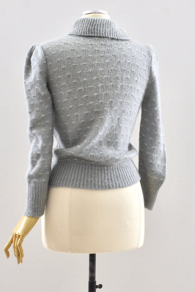 Gray Angora Sweater / S M