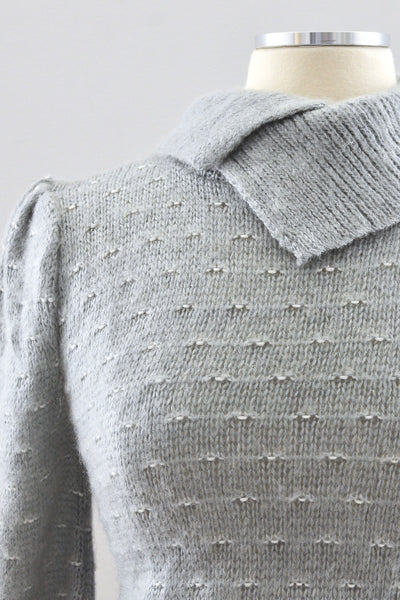 Gray Angora Sweater / S M