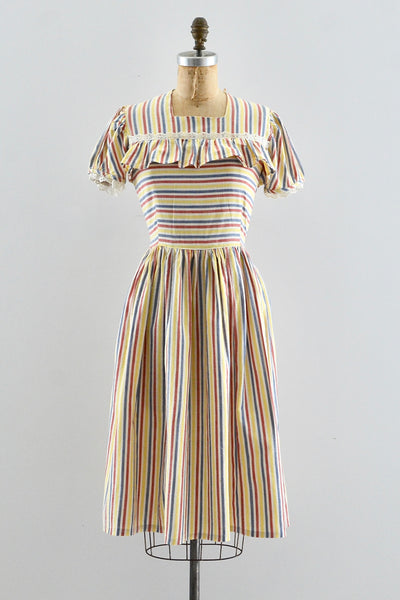 30's Striped Dress / small medium