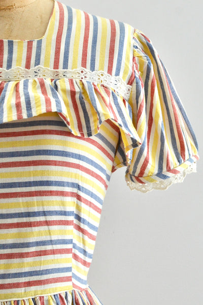 30's Striped Dress / small medium