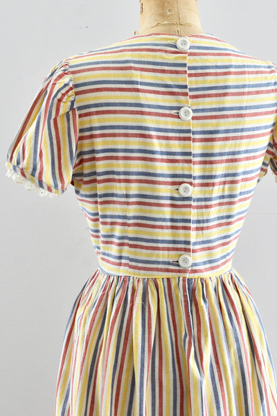 30's Striped Dress / small medium