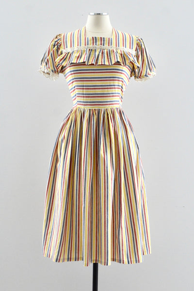 30's Striped Dress / small medium