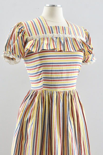 30's Striped Dress / small medium