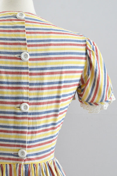 30's Striped Dress / small medium