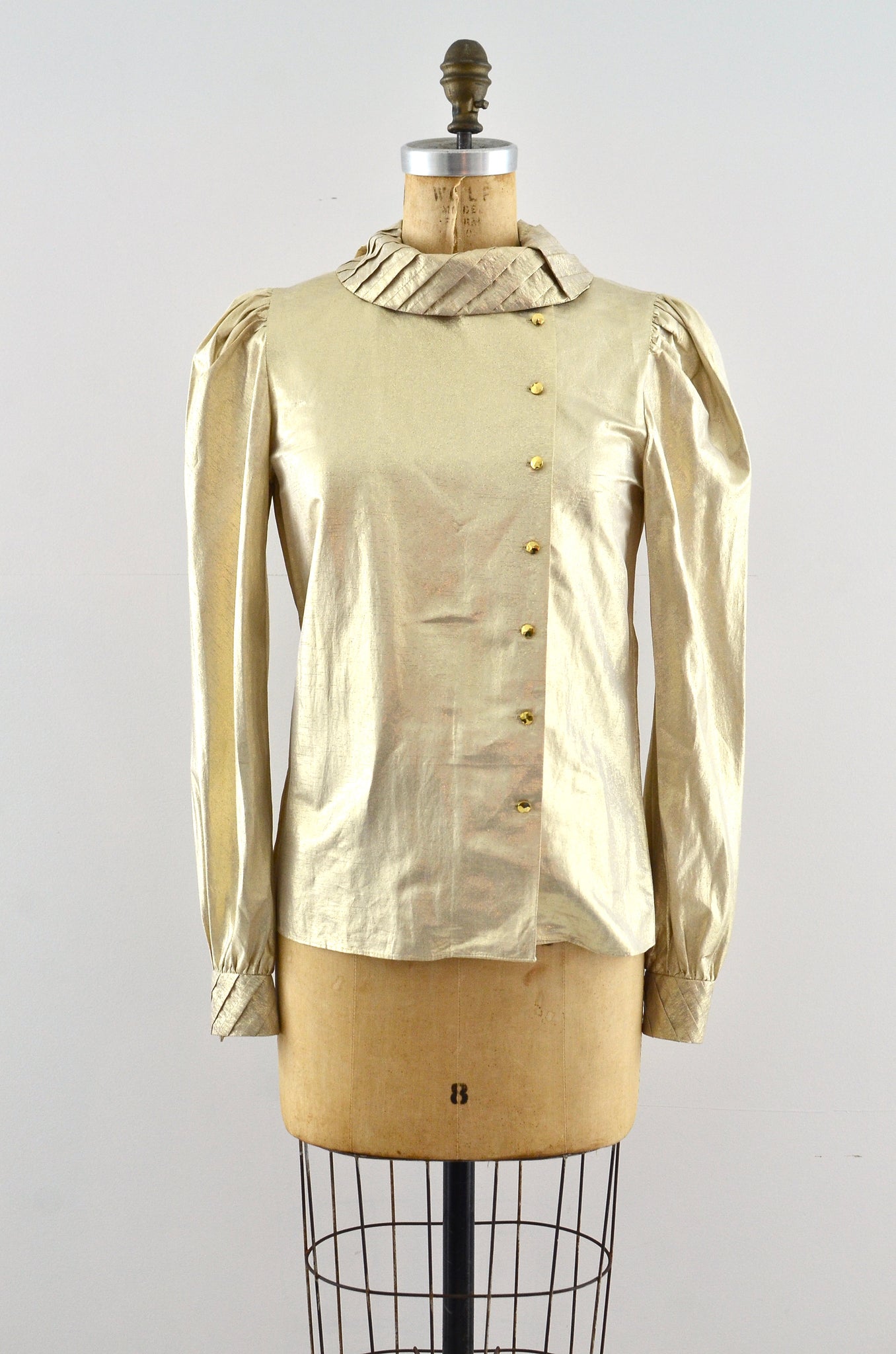 Golden Side Button  Blouse