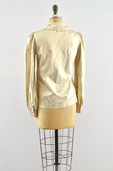 Golden Side Button  Blouse