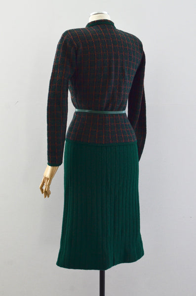 30's Green Knit Set