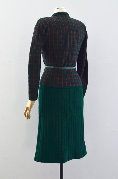 30's Green Knit Set