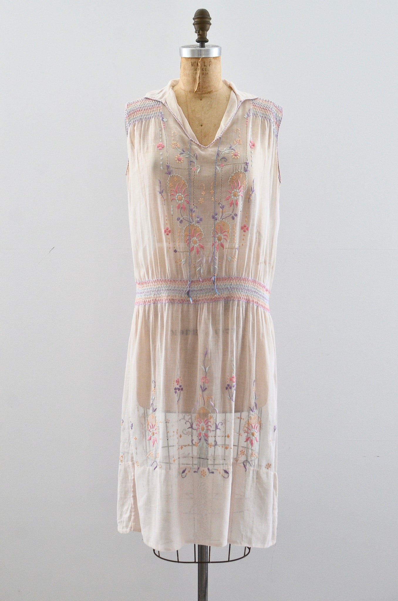 20's Pastel Hungarian Dress / XS S