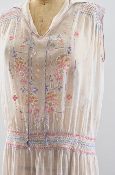 20's Pastel Hungarian Dress / XS S
