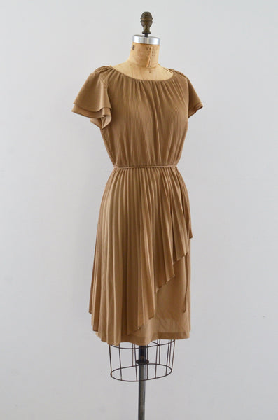 Asymmetric Micro Pleat Dress