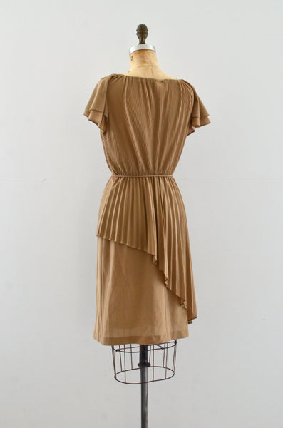 Asymmetric Micro Pleat Dress