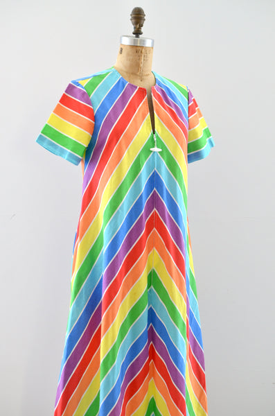 Mitered Rainbow Tent Dress