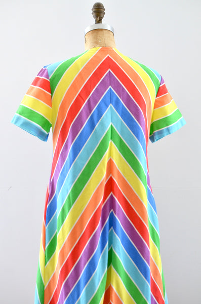 Mitered Rainbow Tent Dress