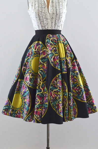 50's Novelty Print Full Skirt