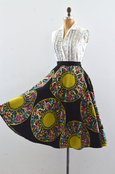 50's Novelty Print Full Skirt