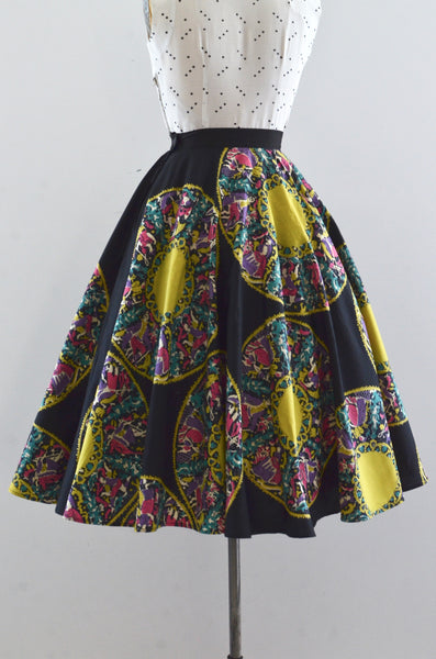 50's Novelty Print Full Skirt