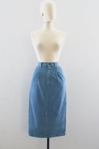 90's Denim Pencil Skirt / S