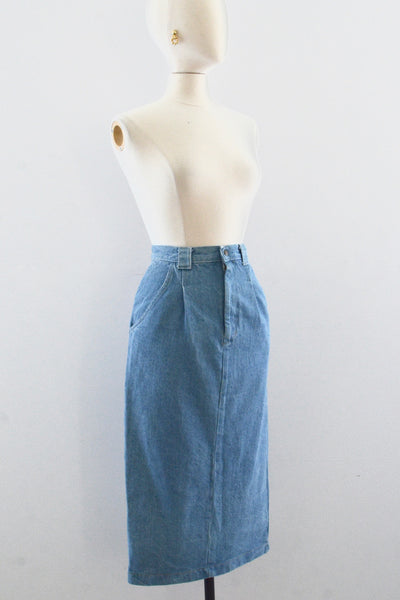 90's Denim Pencil Skirt / S