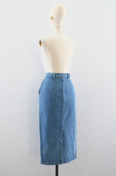 90's Denim Pencil Skirt / S