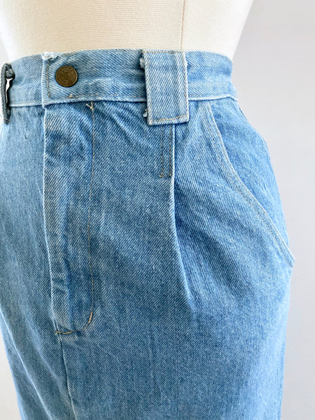 90's Denim Pencil Skirt / S