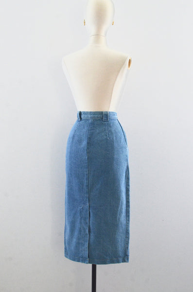 90's Denim Pencil Skirt / S