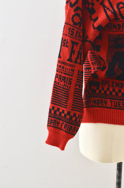 Red Newspaper Sweater