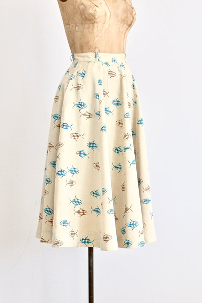 Harlequin Fish Print Skirt - Pickled Vintage