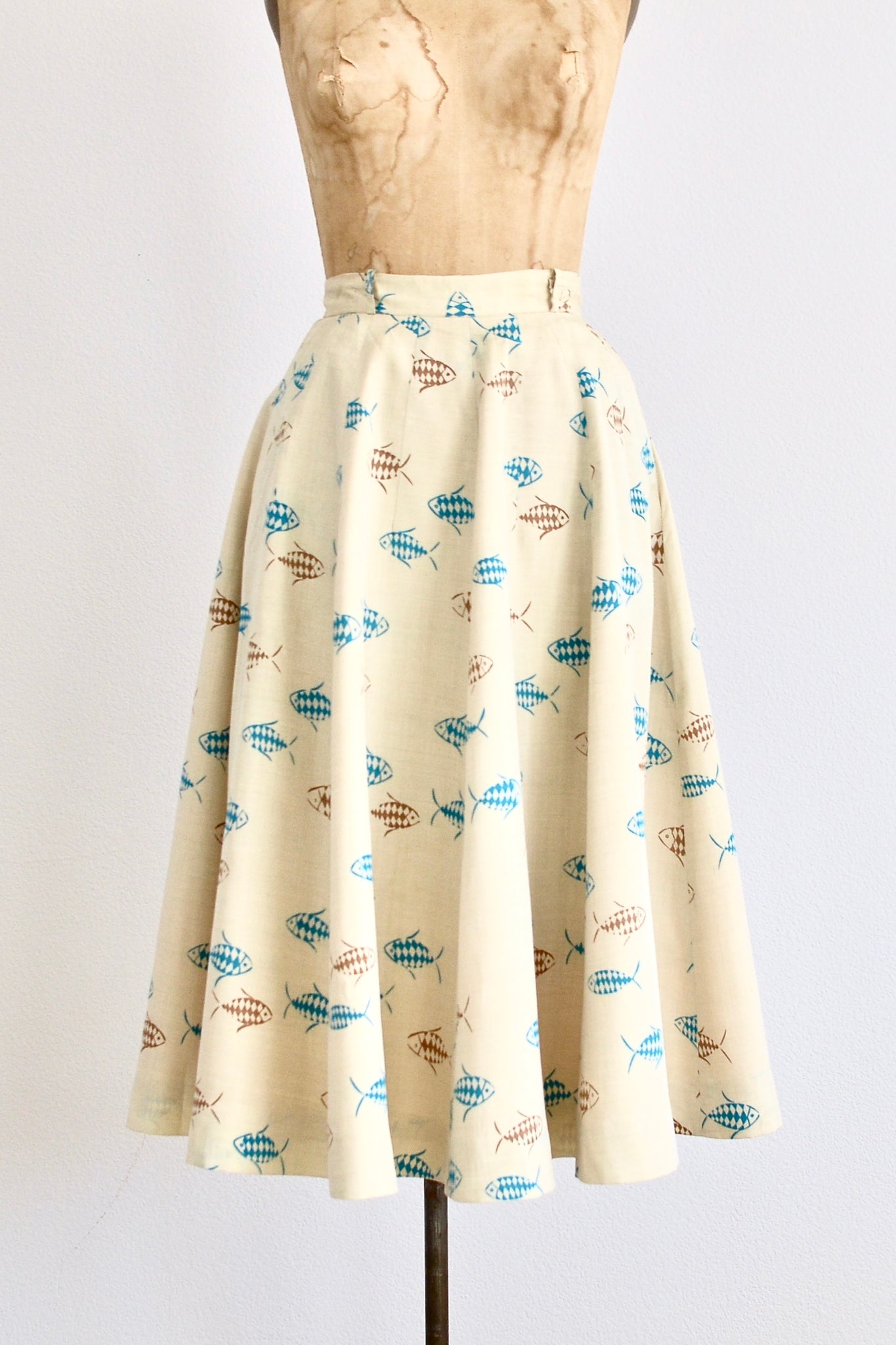 Harlequin Fish Print Skirt - Pickled Vintage