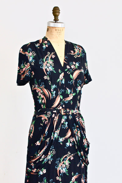 1940s Floral Dress - Pickled Vintage