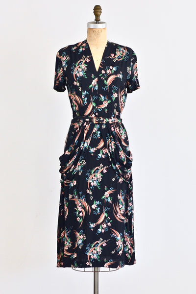 1940s Floral Dress - Pickled Vintage