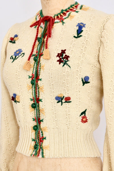 40s Folkloric Cardigan - Pickled Vintage