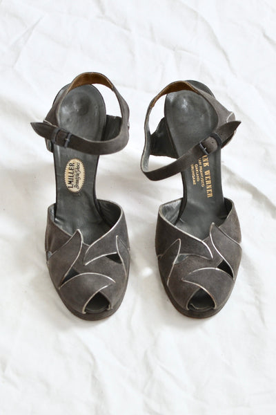 40s Cut-out Heels - Pickled Vintage