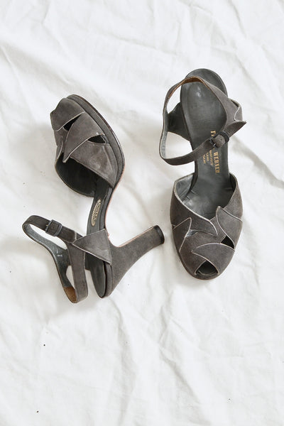 40s Cut-out Heels - Pickled Vintage