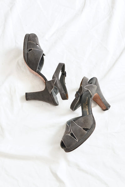 40s Cut-out Heels - Pickled Vintage