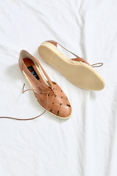 Reserved... Cut-out Espadrille Flats - Pickled Vintage