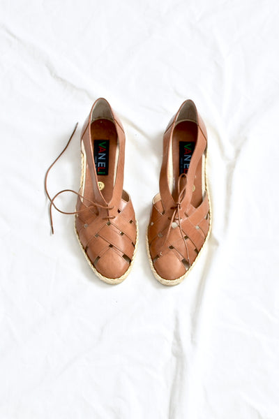 Reserved... Cut-out Espadrille Flats - Pickled Vintage