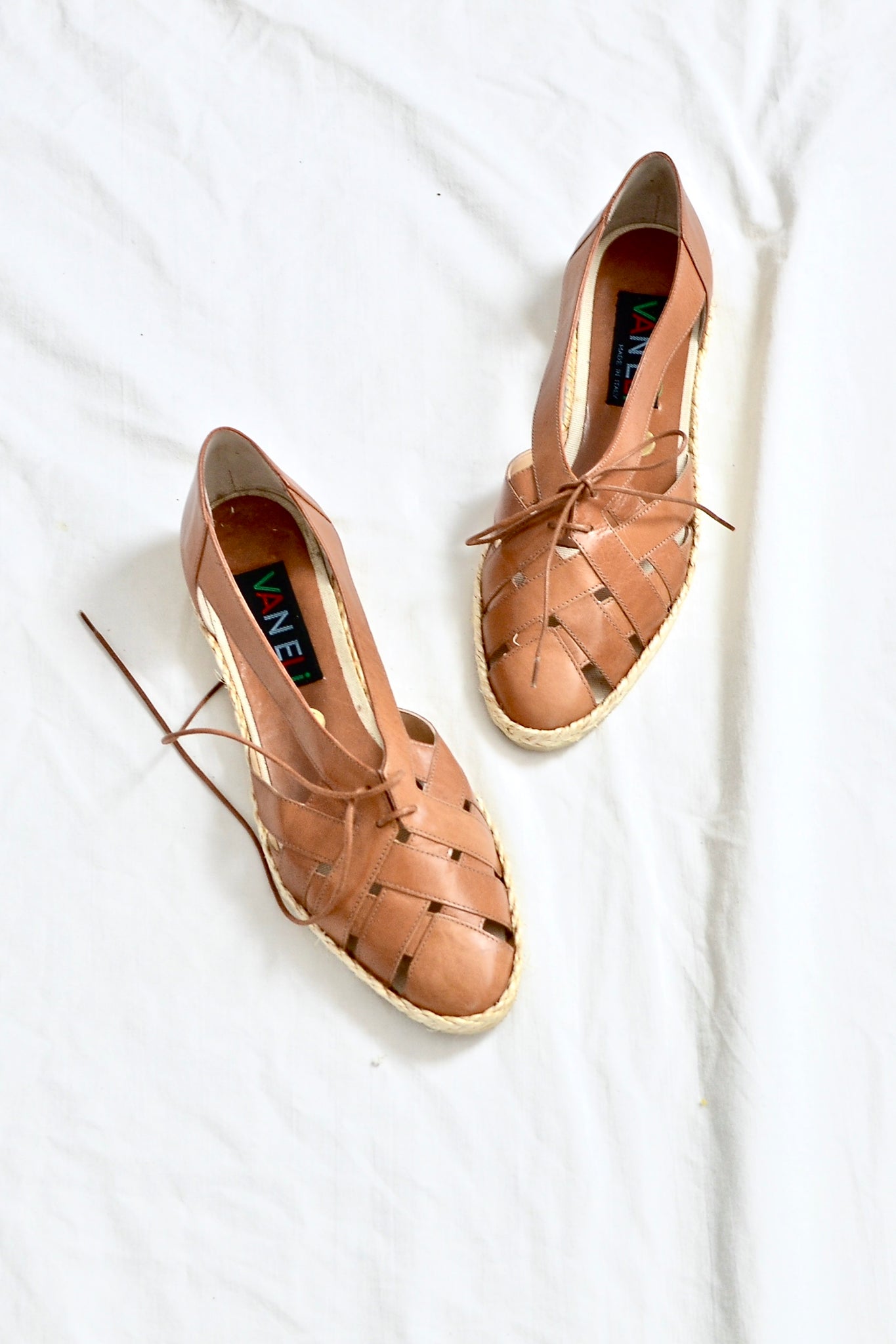 Reserved... Cut-out Espadrille Flats - Pickled Vintage