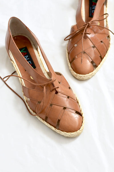 Reserved... Cut-out Espadrille Flats - Pickled Vintage