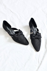Block-Heel Silk Shoes - Pickled Vintage