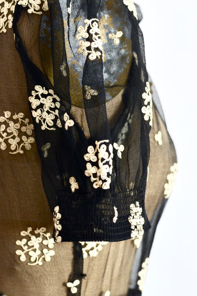 40s Sheer Soutache Dress - Pickled Vintage