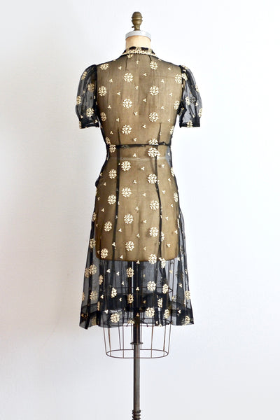 40s Sheer Soutache Dress - Pickled Vintage