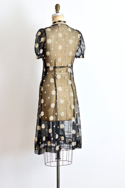 40s Sheer Soutache Dress - Pickled Vintage